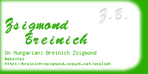 zsigmond breinich business card